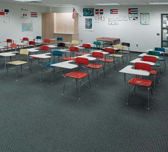 School room with carpeted floor School room with carpeted floor