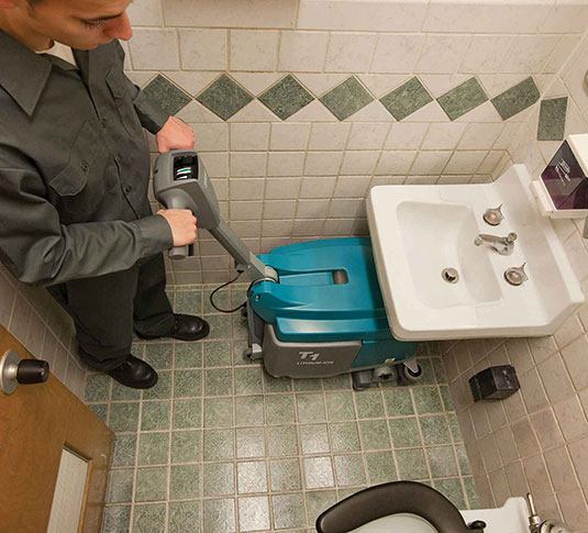 T1B cleaning bathroom T1B cleaning bathroom