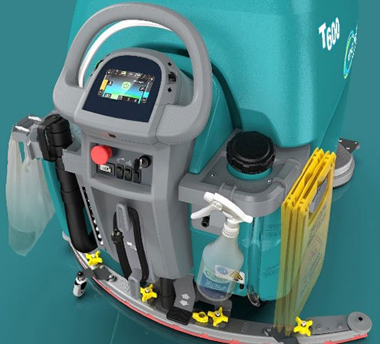 T600 Walk-Behind Scrubber with accessory clips T600 Walk-Behind Scrubber with accessory clips