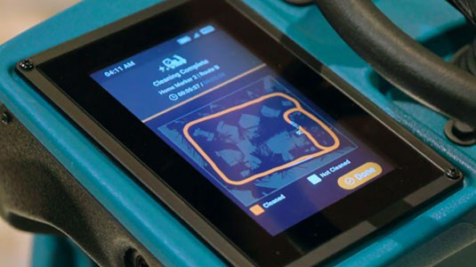 AMR Robotic Floor Scrubber route screen