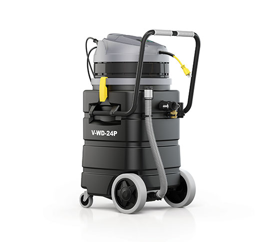 La aspiradora para superficies húmedas/secas Tennant V-WD tiene funcionalidades para derrames industriales intensos y pequeños derrames comerciales o residenciales La aspiradora para superficies húmedas/secas Tennant V-WD tiene funcionalidades para derrames industriales intensos y pequeños derrames comerciales o residenciales